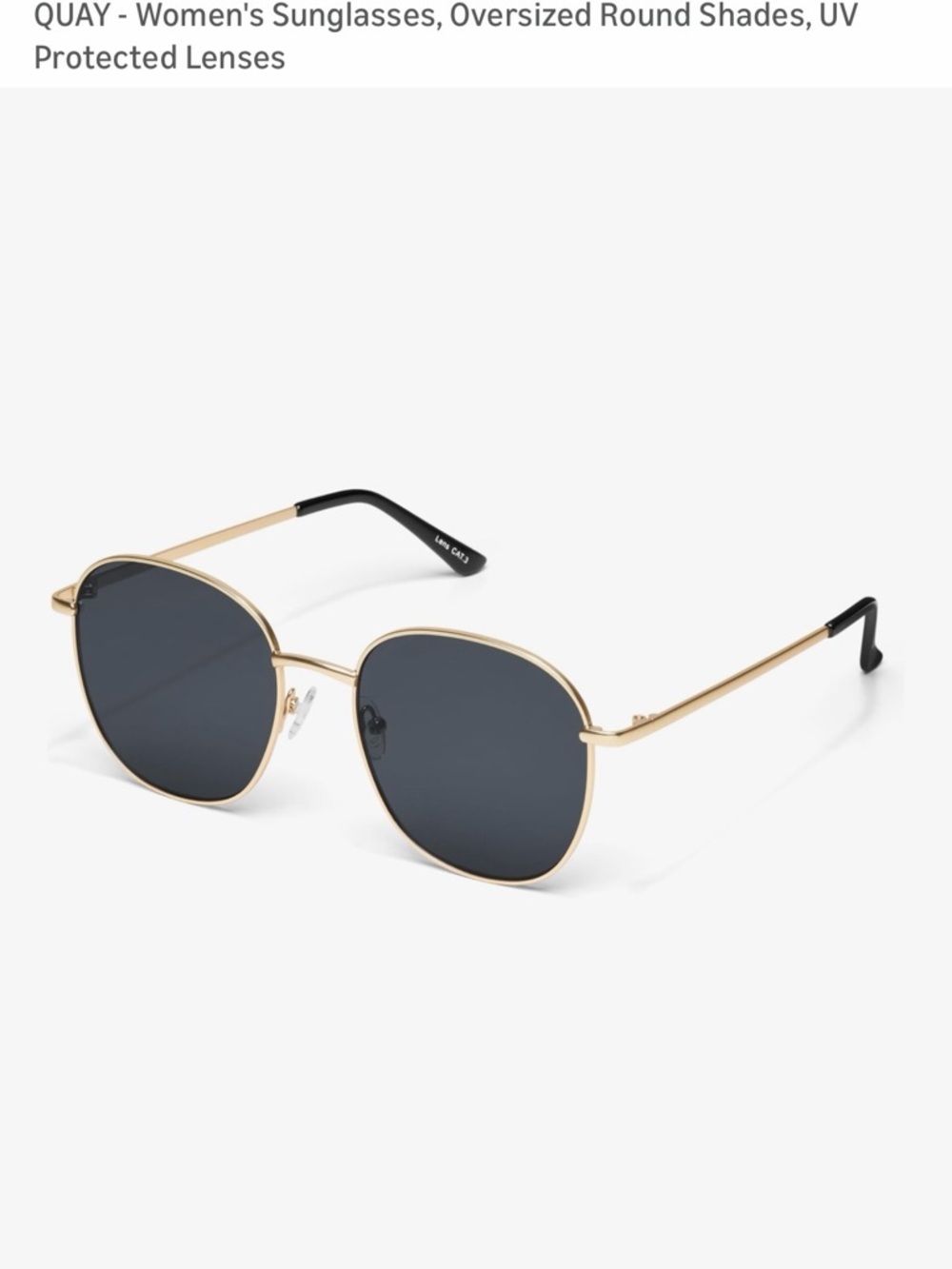 Quay Australia Jezabell Round Sunglasses in Gold/ Smoke